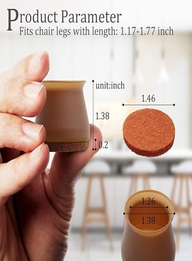 أغطية أرجل الكراسي المصنوعة من السيليكون من سوينليش، 8 قطع | واقيات أرجل الأثاث للأرضيات | أغطية أرجل الكراسي والطاولات مانعة للانزلاق لمنع الخدوش والضوضاء | وسادات مطاطية مرنة للأرضيات الخشبية (بني) - Image 2